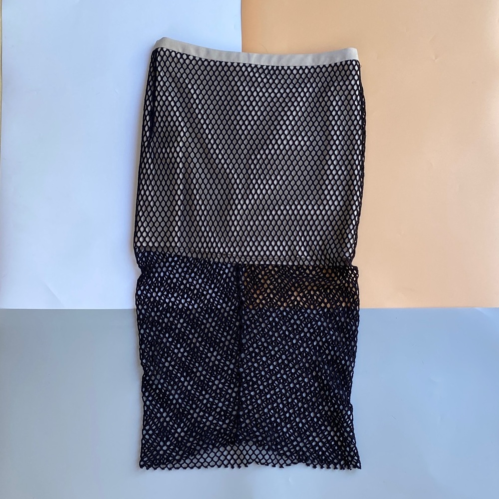 Mason Black Mesh Asymmetrical Skirt